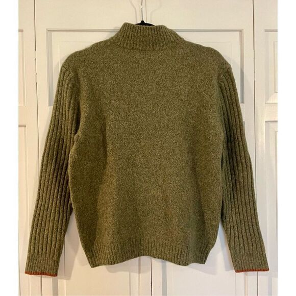 Club room lambs wool Forrest green quarter zip sweater m - Picture 5 of 8